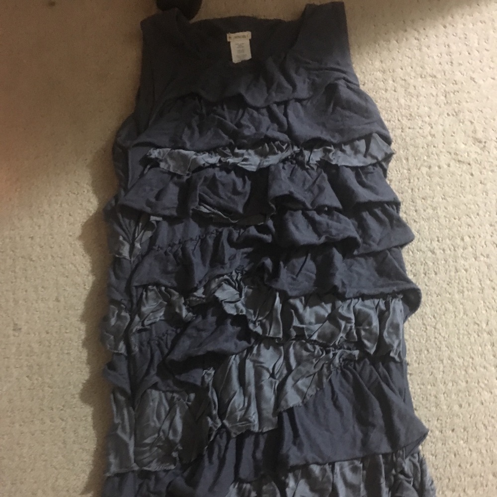Grey girls ruffled dress